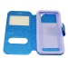 Чехол универсальный с окошком и силиконовой вставкой с имитацией царапин 5,5 голубой#98789