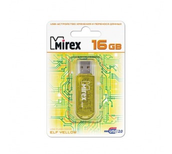 Флеш-накопитель USB 16GB Mirex ELF YELLOW (ecopack)#109986