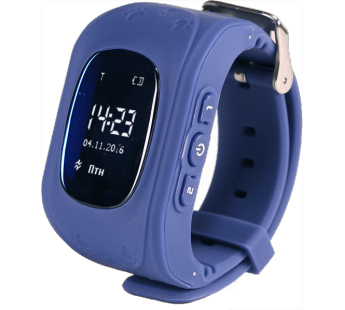 Часы наручные с GPS трекером и функцией телефона Q50 (синий)#116215