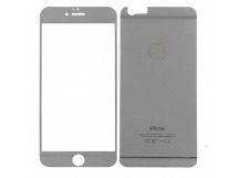 Защитное стекло цветное Glass комплект для Apple iPhone 6 plus (silver)