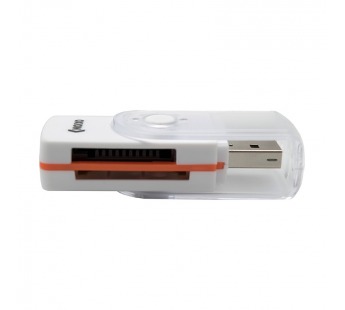 Картридер Oxion OCR013WH, белый, USB 2.0 (SD/MMC/MicroSD/M2/MS pro/MiniSD)#113417