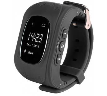 Часы наручные с GPS трекером и функцией телефона Q50 (черный)#121146