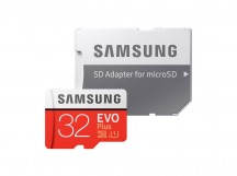 Карта памяти MicroSD 32GB Samsung Class 10 Evo Plus UHS-I U1 (20/95 Mb/s) + SD адаптер