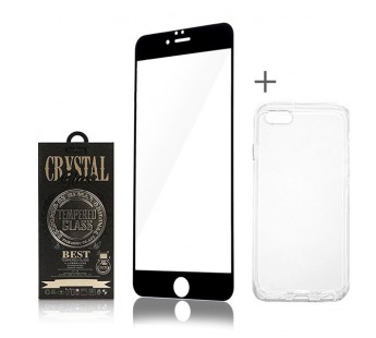 Защитное стекло прозрачное Remax Crystal Tempered Glass Best для Apple iPhone 6 (black) + case#124603