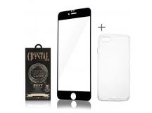 Защитное стекло прозрачное Remax Crystal Tempered Glass Best для Apple iPhone 6 Plus (black) + case