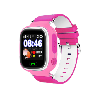 Часы наручные с GPS трекером и функцией телефона Q90 (розовый)#128340