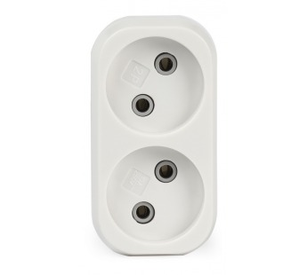 Разветвитель 2 гнезда без заземления плоский 10А 250B (SBE-10-A02-2)#129903