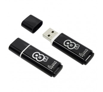 Флеш-накопитель USB 8Gb Smart Buy Glossy series black#693967