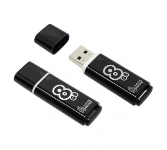 Флеш-накопитель USB 8Gb Smart Buy Glossy series black#2106645