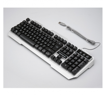 Клавиатура Nakatomi KG-35U SILVER игровая с подсветкой, корпус металл, USB, серебро#139226