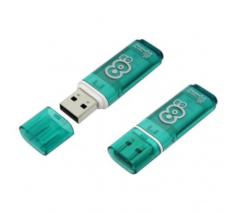 Флеш-накопитель USB 8Gb Smart Buy Glossy series green#2106646