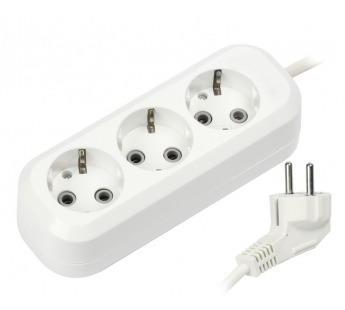 Удлинитель 3 гнезда 2 метра 16А/3,5кВт с заземлением, ПВС 3х1,0 (SBE-16-3-02-Z)#134861