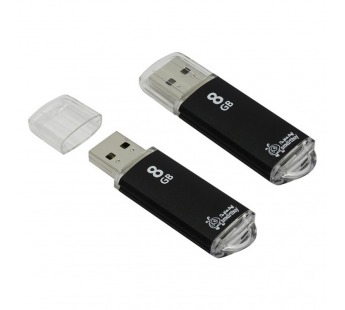 Флеш-накопитель USB 8Gb Smart Buy V-Cut (black)#693992