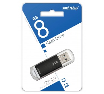 Флеш-накопитель USB 8Gb Smart Buy V-Cut (black)#1721187