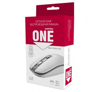 Мышь беспроводная Smart Buy ONE 359G-K, белая/серая#1125802
