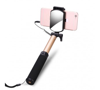 Трипод для селфи - Selfie Stick Tripod с зеркалом + пульт (black/rose gold)#142001