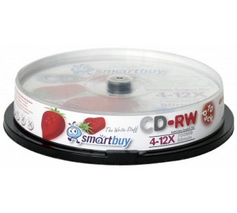 Диск CD-RW Smartbuy 80min 4-12x CB-10 (200)#142608