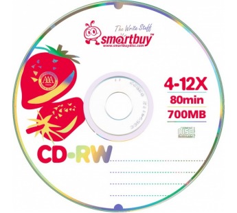Диск CD-RW Smartbuy 80min 4-12x CB-10 (200)#142607