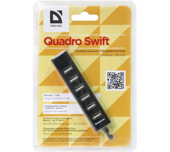 HUB DEFENDER QUADRO SWIFT USB 2.0 (7 портов)#142511