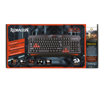 Клавиатура REDRAGON Xenica, черный, проводная, USB#142446