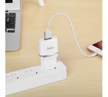 Адаптер сетевой Hoco C11 1A, USB  (white)#1512199