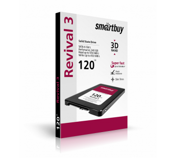 Внутренний твердотельный накопитель SSD Smart Buy 120GB Revival 3, SATA-III, R/W - 550/4500 MB/s, 2.5", Phison PS3111-S11T, TLC 3D NAND#149453