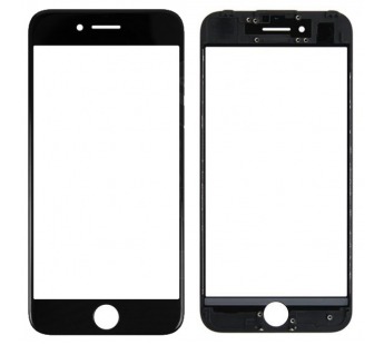 Модульное стекло iPhone 7 в сборе с рамкой, OCA Черное#153180