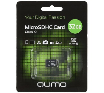 Карта памяти MicroSD 32 Gb Qumo Class 10 без адаптера#153221