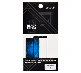 Защитное стекло Full Screen Brera 2,5D для Apple iPhone X (black)#158685