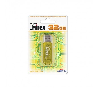 Флеш-накопитель USB 32GB Mirex ELF жёлтый  (ecopack)#159630