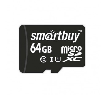 Карта памяти MicroSD 64GB Smart Buy Сlass 10 UHS-I без адаптера#160408