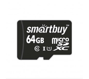 Карта памяти MicroSD 64GB Smart Buy Сlass 10 UHS-I без адаптера#2004622