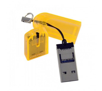 Картридер OXION OCR012YW, желтый, USB 2.0, Micro SD, до 32Гб#165649