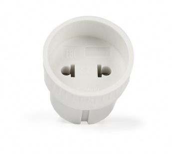 Адаптер переходник без заземления белый 6А 250В (SBE-06-S05-w)#164754