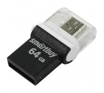 Флеш-накопитель USB 64 GB Smart Buy Poko OTG чёрный#165088