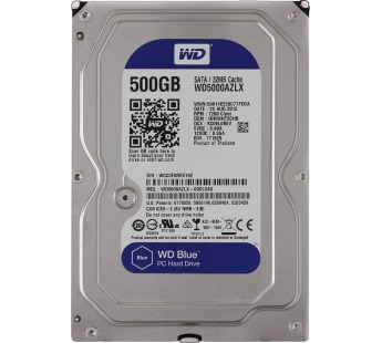 Внутренний жесткий диск HDD WD 500GB, SATA-III, 7200 RPM, 32 Mb, 3.5'', синий#165444