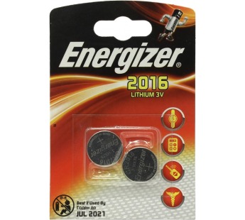 Элемент питания ENERGIZER CR 2016 Lithium (2бл) (2/20/280)#165618
