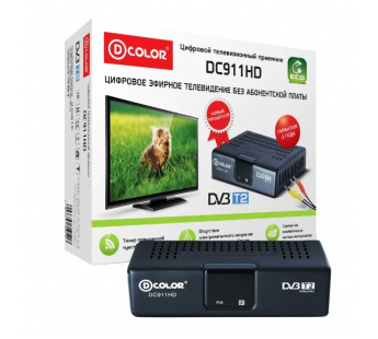Цифровая ТВ приставка D-COLOR DC 911HD (DVB-T2, RCA)#166933