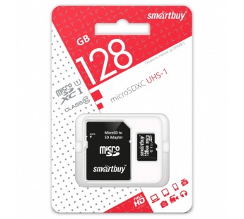 Карта памяти MicroSD 128GB Smart Buy Class10 UHS-I + SD адаптер#2004621