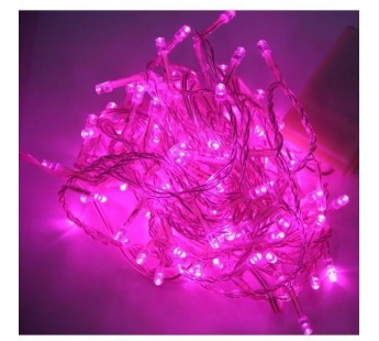 Светодиодная гирлянда 50 LED розовый (6.5 м)#175713