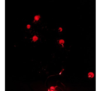Декоративная гирлянда KOCМОС 150 "пушистые шарики", красные#175669