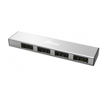 USB HUB RITMIX CR-2407, серебро, USB 2.0, 4 порта#173236