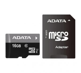 Карта памяти MicroSD 16GB A-Data Class 10 Premier UHS-I + SD адаптер#173406
