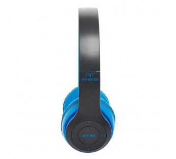 Накладные Bluetooth-наушники - P-47 (blue)#178259