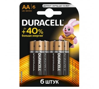 Элемент питания DURACELL LR6 BL6 BASIC (60/35280)#178609