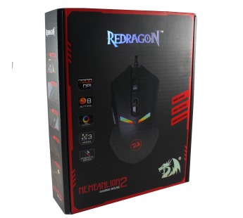 Мышь оптическая REDRAGON Nemeanlion, черная, USB, игровая, проводная#186393