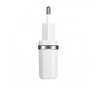 Сетевой адаптер HOCO 2USB C12 + кабель Apple 8-pin 2.4A (White)#182829