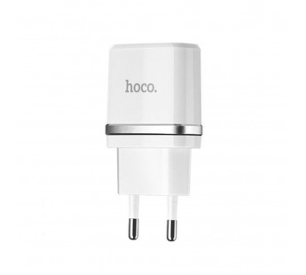 Сетевой адаптер HOCO 2USB C12 + кабель Apple 8-pin 2.4A (White)#182830