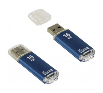 Флеш-накопитель USB 16Gb Smart Buy V-Cut (blue)#699754