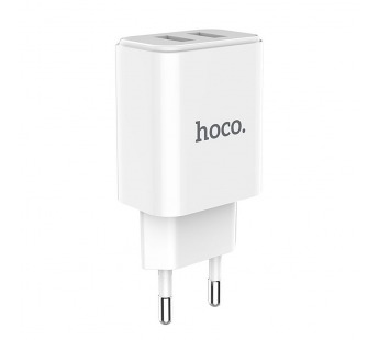 Адаптер сетевой HOCO C62A 2USB 2,1А (White)#440603